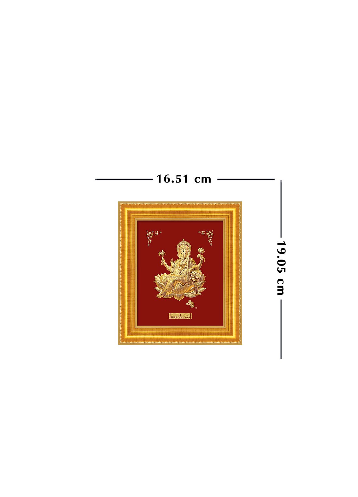 Lotus Ganesha 24K pure Gold Artwork (A7) 1